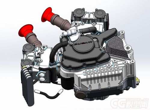 杜卡迪916摩托车发动机3d模型,超精细,复杂.